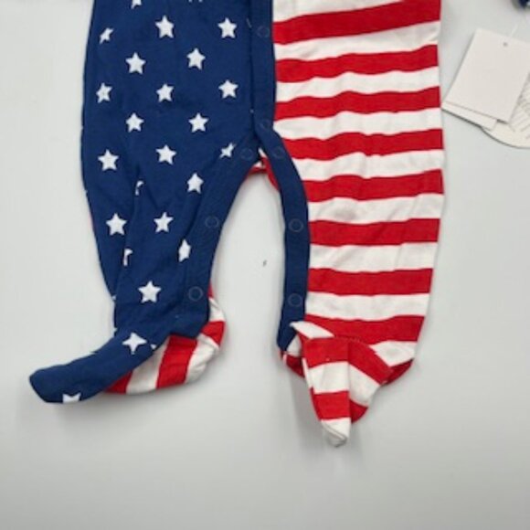 NEW Koala Kids Baby 3 To 6 Months Footed Coverall Stars And Stripes NWT - Picture 3 of 12